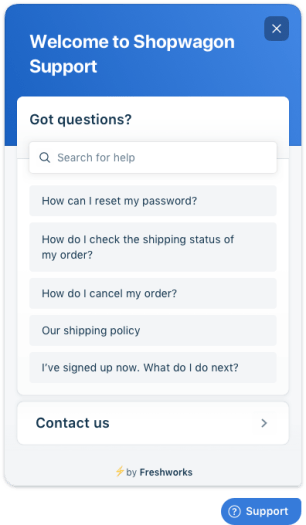 Freshworks Help Widget
